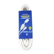 Wholesale - 9ft WHITE INDOOR EXTENSION CORDS, UPC: 810002207471